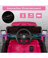 Hongge 12V Kids Ride on Truck Car with Remote Control Threaded Wheels and 3 Speeds