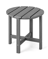 Sugift 18 Inch Round Weather-Resistant Adirondack Side Table-Gray
