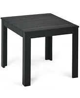 Sugift Wooden Square Patio Coffee Bistro Table-Black