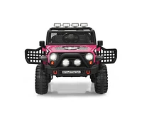 Sugift 12V Kids Remote Control Electric Ride On Truck Car with Lights and Music-Pink