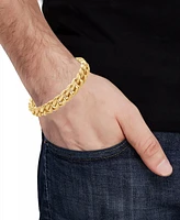 Blackjack Men's Miami Cuban Link Cubic Zirconia Bracelet Stainless Steel