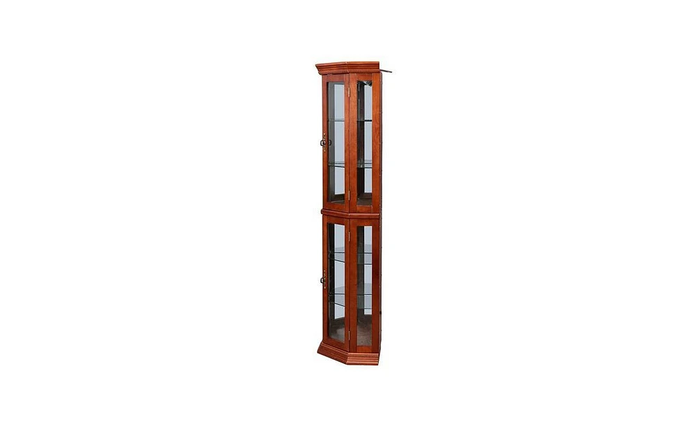 Slickblue Corner Curio Cabinet with Lights & Adjustable Tempered Glass Shelves Stylish Display Solution