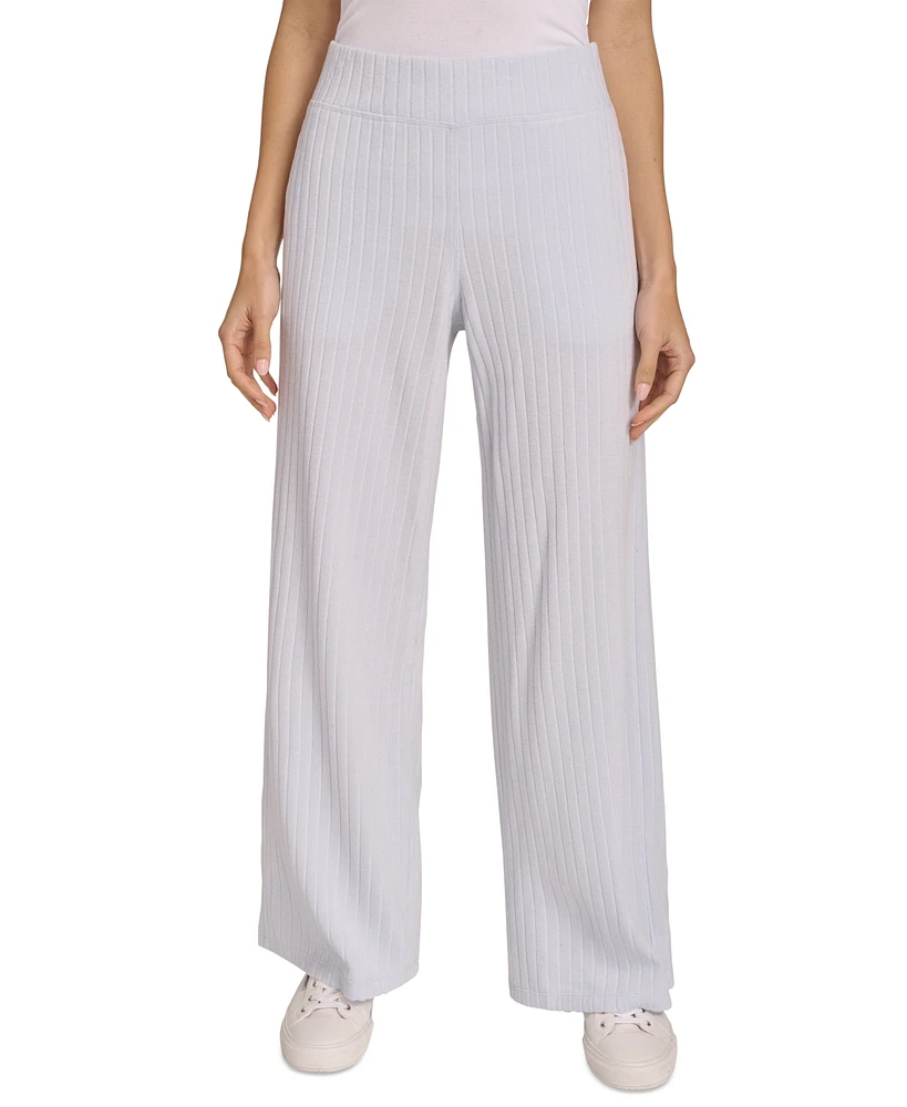 Calvin Klein Women's Brushed Rib Wide-Leg Pants