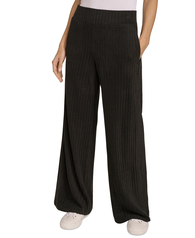 Calvin Klein Women's Brushed Rib Wide-Leg Pants