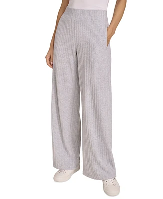 Calvin Klein Women's Brushed Rib Wide-Leg Pants