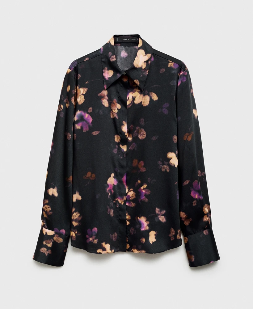 Mango Women's Satin Print Shirt