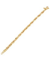 Polished Interlocking Link Bracelet in 14k Yellow Gold