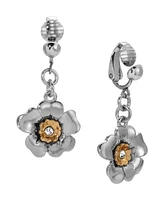 2028 Crystal Flower Clip Earrings