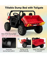 Hongge 24V Ride on Dump Truck with Remote Control-Red