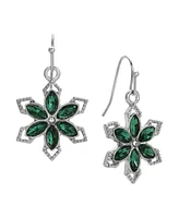 2028 Crystal Flower Drop Earrings