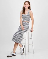 Planet Heart Juniors Textured Knit Cropped Tank Top Midi Skirt