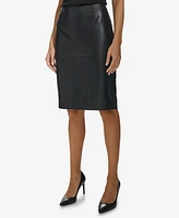 Calvin Klein Women's Faux-Leather Pencil Skirt