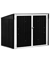 Sugift Horizontal Storage Shed 68 Cubic Feet for Garbage Cans