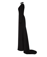 Milla Women's Trumpet Gown With Detachable Sleeve