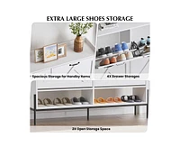 gaomon Shoe Cabinet with 4 Flip Drawers,Freestanding Shoe Storage Cabinet Organizer for Entryway,Shoe Rack Cabinet,Dry and Wet Separation Shoe Organiz