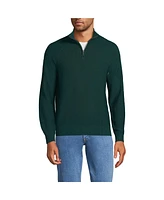 Lands' End Men's Long Sleeve Washable Merino Wool Quarter Zip Sweater