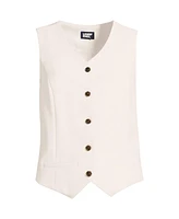 Lands' End Plus Crepe Button Front Vest