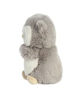 ebba Small Owlet Rattle Eco Eco-Friendly Baby Plush Toy Gray 6"