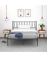 gaomon Bed Frame With Headboard, Metal Platform Bed Frame With Storage, No Box Spring Needed