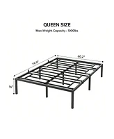 gaomon Inch Bed Frame, No Box Spring Needed, Heavy Duty Metal Platform Bed Frame For Bedroom, Easy Assembly