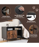 Gouun Cat Litter Box Enclosure with Storage Compartments and Pet Scratcher