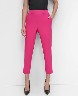 Dkny Petite High Rise Cropped Pull-On Pants