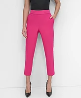 Dkny Petite High Rise Cropped Pull-On Pants