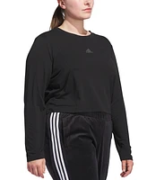 adidas Plus Studded Logo Long-Sleeve T-Shirt