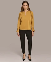 Donna Karan New York Women's Chain-Hardware Long-Sleeve Blouse