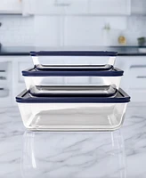 Dura Living -Piece Rectangular Nesting Food Storage and Meal Prep Container Set