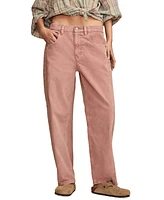 Lucky Brand Women's Mini Corduroy Barrel-Leg Jeans