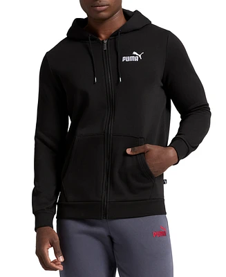 Puma Men's Zip-Front Long Sleeve Small Logo Fleece Hoodie