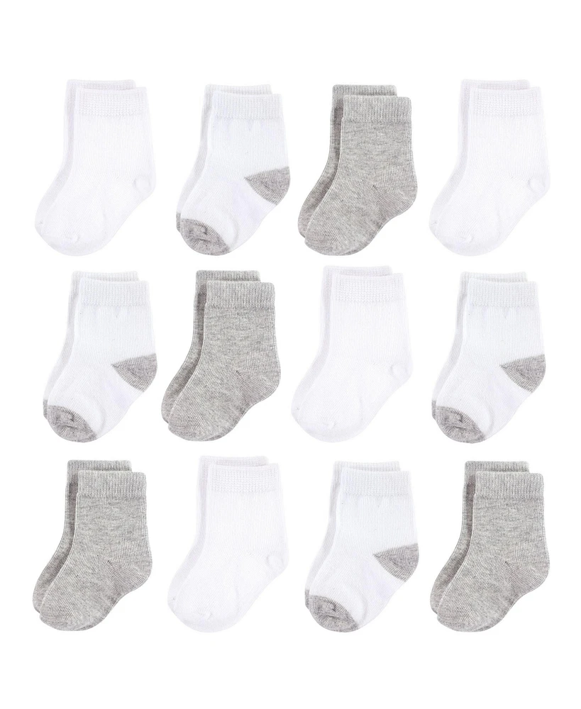 Hudson Baby Boys Unisex Cotton Rich Newborn and Terry Socks, Months