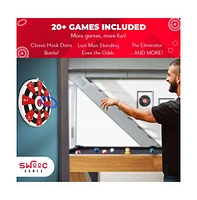 Swooc Hook Darts Ring Toss Game Wood Board & Soft Rings 20+ Games Included For Kids & Adults Dart Board Wall Mount Games