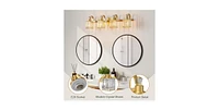 gaomon Bathroom Vanity Light Fixtures Over Mirror,4 Light Modern Crystal Wall Lighting with Square Shade