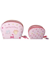 Hello Kitty Sanrio Friends Large and Small Dome Cosemtic Travel Bag Set