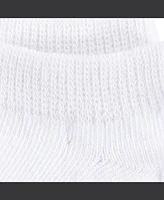 Hudson Baby Boys Unisex Cotton Rich Newborn and Terry Socks, White No-Show - no