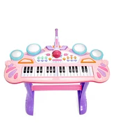 Sugift 37-Key Kids Electronic Piano Keyboard with Multiple Sounds and Lights Microphone