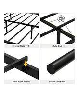 gaomon Metal Platform Bed Frame With Headboard And Footboard, Steel Slat Support Mattress Foundation