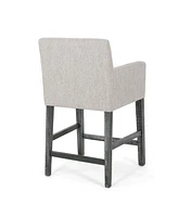 Streamdale Furniture Upholstered 26 Inch Counter Stool - Light Gray/Gray