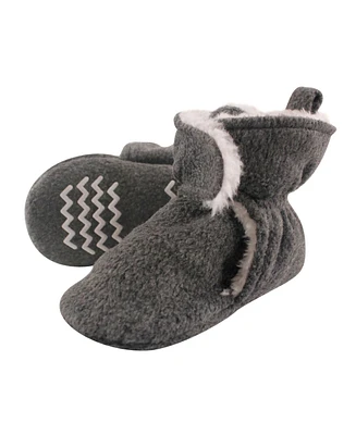 Hudson Baby Toddler Girls Cozy Fleece and Faux Shearling Booties, Light Pink, 3