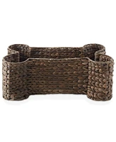 Casafield Dog Bone Shaped Storage Basket - Natural, Large Water Hyacinth Pet Toy Bin Organizer