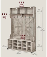 Songmics Home Hall Tree with Bench and Shoe Storage