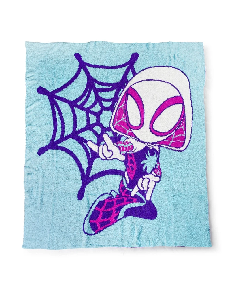 Saturday Park Spidey & His Amazing Friends Ghost Spider 50x60 Feather Knit Throw Blanket