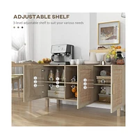 Slickblue Natural Wood Kitchen Storage Cabinet and Garage Cabinets for Versatile Organization and Stylish Design