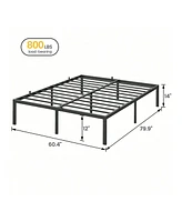 gaomon 14 Inch Twin Bed Frame Metal Platform, Twin Bed Frame With Ample Storage, No Box Spring Needed And Steel Slat Support