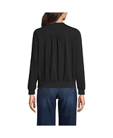 Lands' End Women's Long Sleeve Lightweight Jersey Surplice Blouse