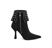 London Rag Piccini Stud Embellished Foldover Boots