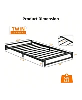 gaomon 6 Inch Metal Platform Bed Frame With Steel Slat Support, Mattress Foundation And No Box Spring Needed