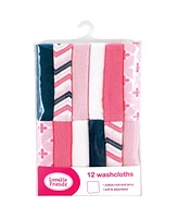 Luvable Friends Baby Girl Cotton Rich Washcloths